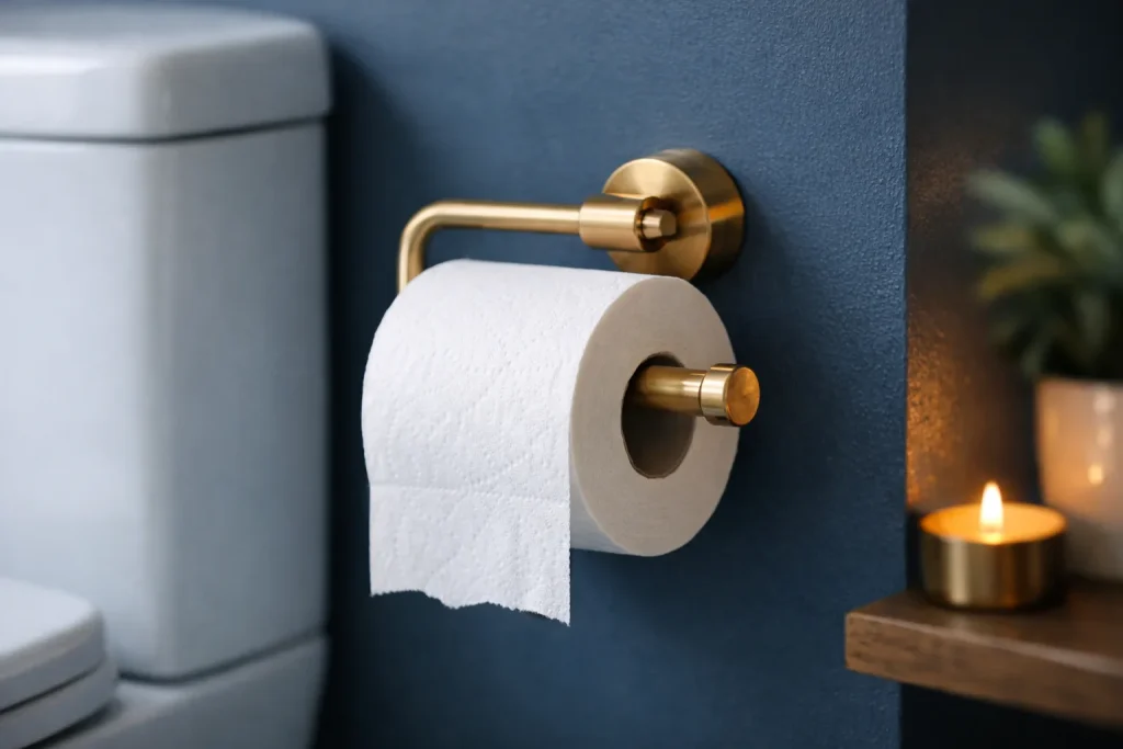 Où placer son porte-papier toilette dans les WC ?