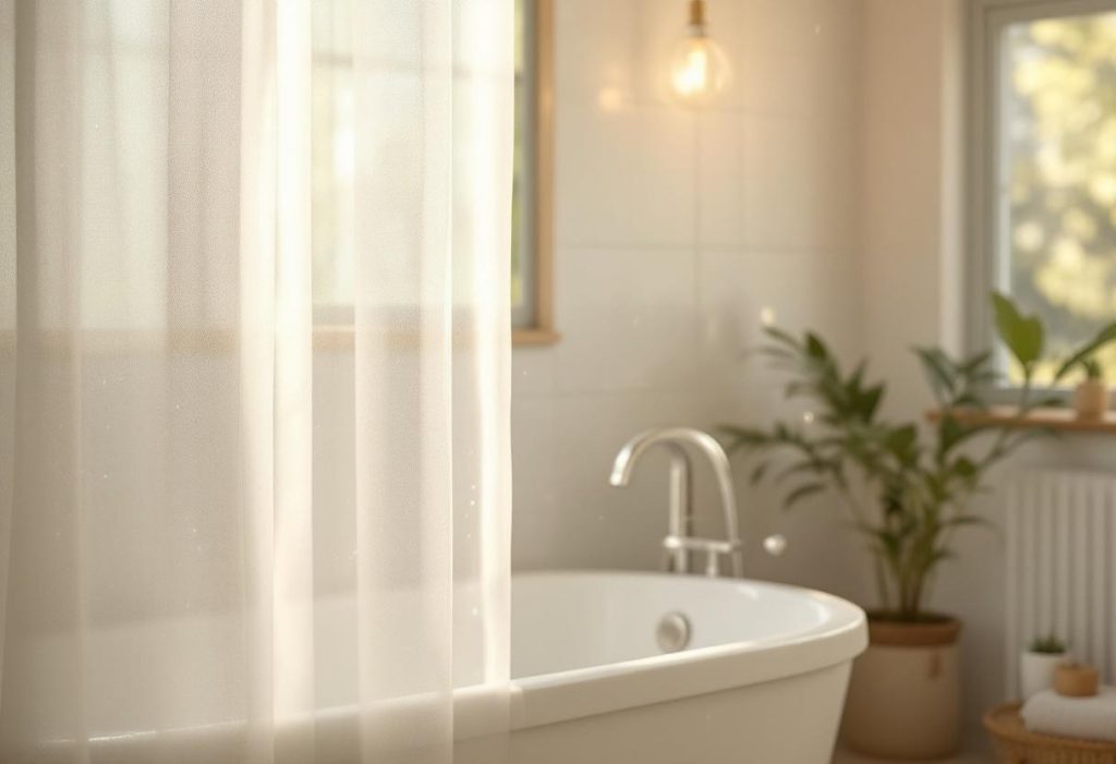 Effet verre sans le froid : le rideau de douche transparent, une alternative déco et douce pour la salle de bains