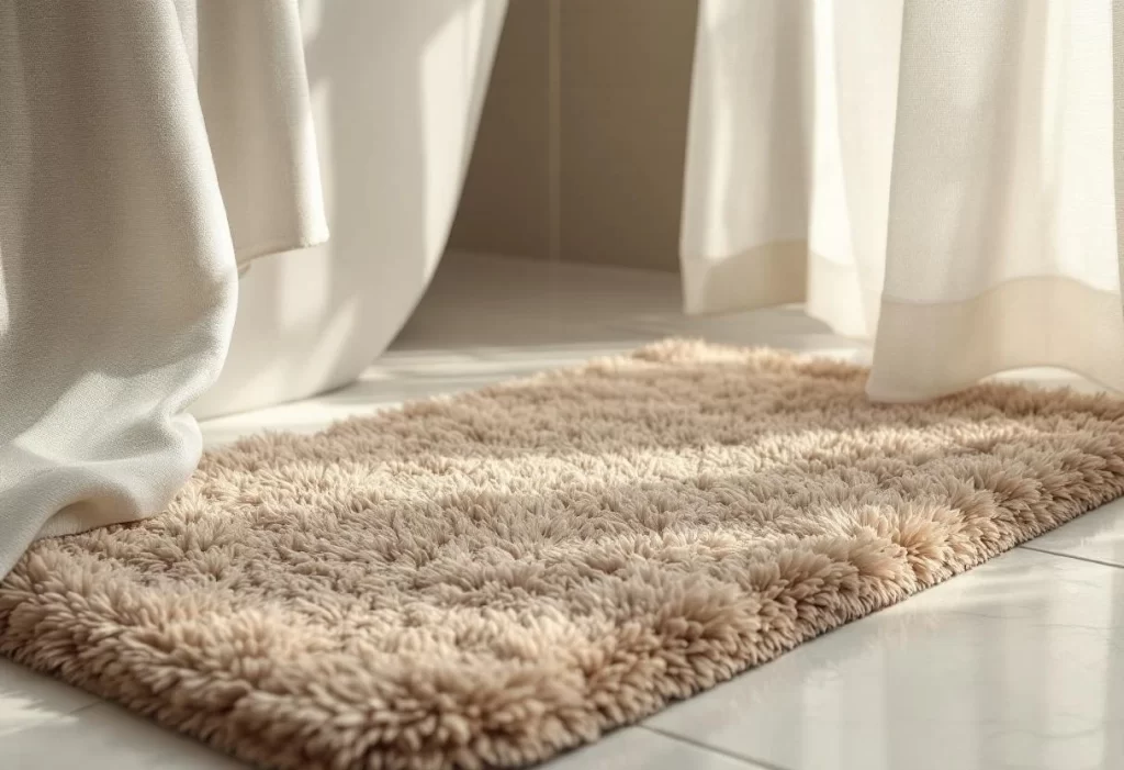 Tapis de bain et rideau de douche : le duo gagnant pour la salle de bain