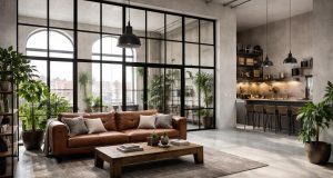 découvrez comment aménager un loft urbain à lyon avec une verrière style atelier et du béton ciré mercadier pour un intérieur moderne et industriel.