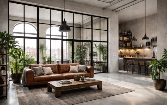 Aménager un loft urbain avec verrière style atelier et béton ciré Mercadier à Lyon