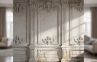 Papier peint trompe l&rsquo;œil effet moulure de château : invitation au raffinement mural